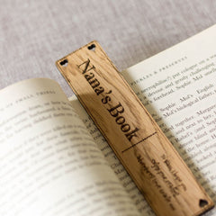 Personalised Oak Veneer Bookmark with Name and Message, Rustic Reading Gift