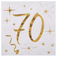 age-70-cocktail-gold-paper-napkins-x-20|615900000070|Luck and Luck| 1