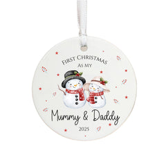 Personalised 1st Christmas Family Bauble - Mummy and Daddy Ornament