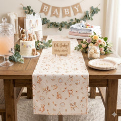 Santex Little Teddy Bear Table Runner Ivory Baby Shower Christening