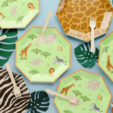 Safari Paper Plates Kids Party Tableware (Pack of 6, 23cm)