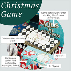 Movie Trivia Mini Sleigh Christmas Party Game Red White Festive Entertainment