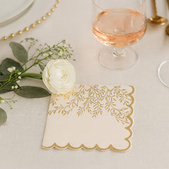 Blush Gold Wedding Napkins – Elegant 3 Ply Paper Party Napkins Pack of 16