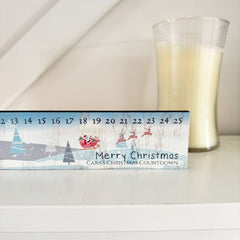 Personalised Christmas Advent Countdown Sleigh Slider - Festive Decor