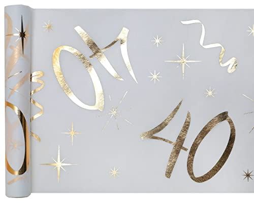 gold-age-40-birthday-table-runner-5m|615800300040|Luck and Luck| 1