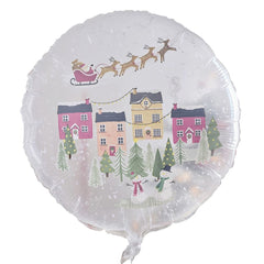 White Snow Globe Foil Balloon for Cheerful Festive Christmas Party Decorating