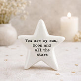 East of India Porcelain Star Mini Token – My Sun Moon and Stars Sentimental White Keepsake Gift