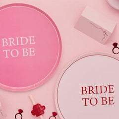 Pink Bride To Be Paper Plates Hen Party Tableware Bridal Shower (8 Pack, 23 cm)