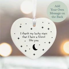 personalised-porcelain-hanging-heart-thank-my-lucky-stars-gift|UV6659|Luck and Luck| 1