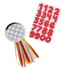 Customisable Birthday Age Badge With Number Stickers For Colourful Parties 18 cm
