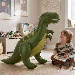 Large Green T-Rex Standing Foil Balloon for Dinosaur Birthday Parties