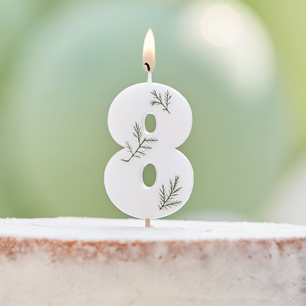 leaf-foliage-number-8-birthday-candle|MIX-583|Luck and Luck| 1