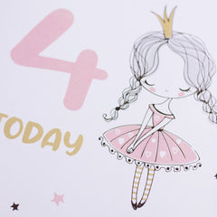 Ballerina Age 4 Sign and Easel