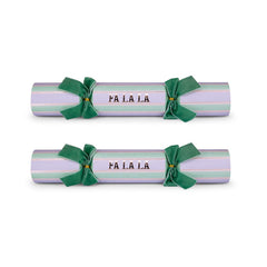 Yvonne Ellen Fa La La Christmas Crackers Green Festive Party Tableware Set of 6