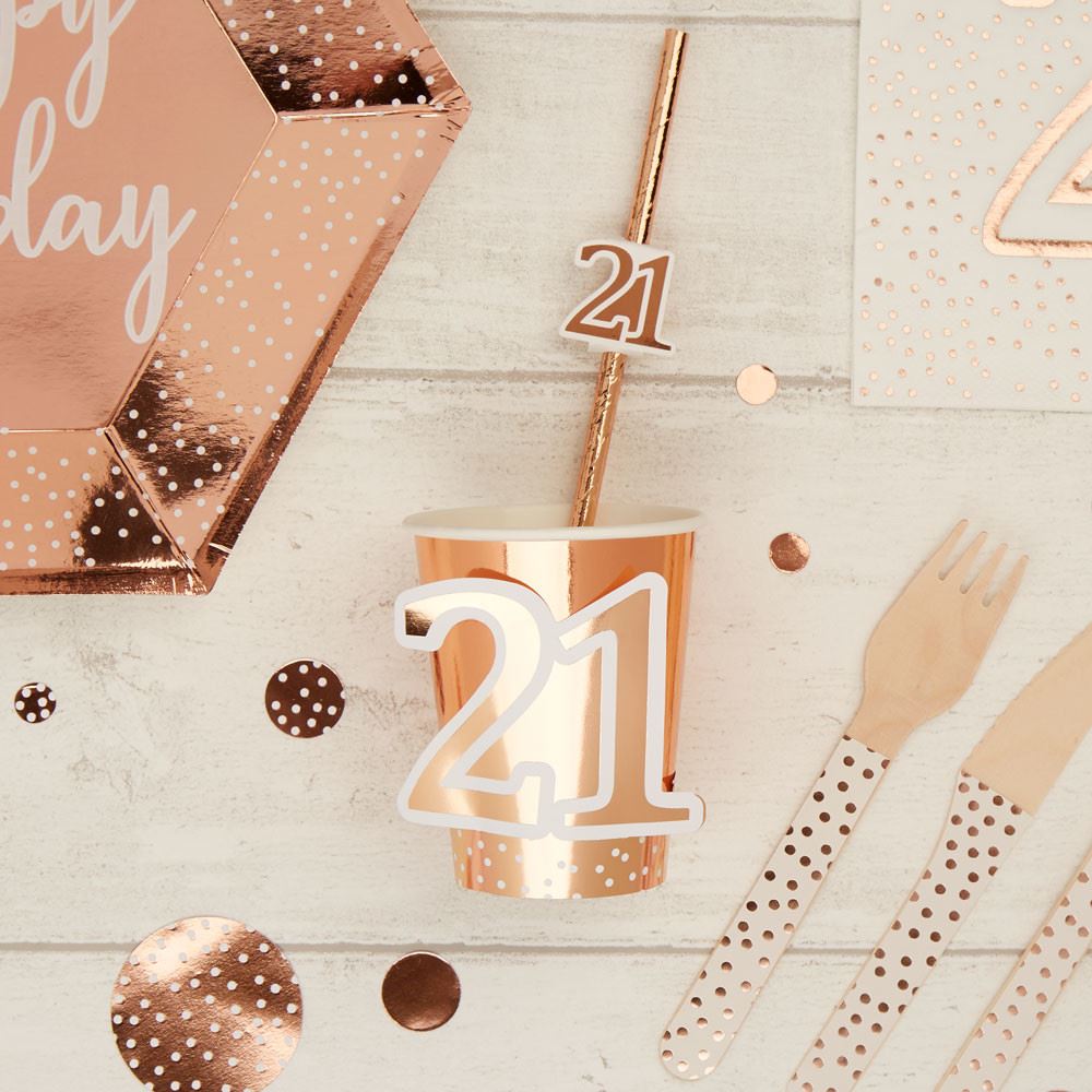 rose-gold-21st-birthday-party-paper-cups-x-8|778043|Luck and Luck| 1