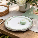 Sage Green Gold Canape Paper Party Plates (Pack of 8, 18 cm)