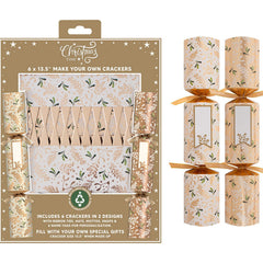 Make Your Own Gold Christmas Crackers Set of 6 DIY Festive Party Tableware