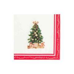 Christmas Tree Paper Napkins Red Green Festive Party Tableware Decor Set of 16