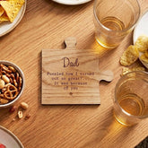 Personalised Dad Wooden Coaster Gift Rustic Design (11.5cm)