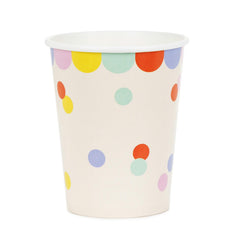 Confetti Paper Party Cups For Colourful Birthday Drinks (Pack of 6, 7.5 cm)
