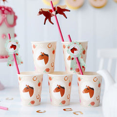 pony-horse-party-paper-cups-x-6-childrens-party-tableware|KPP77-EU2|Luck and Luck| 1