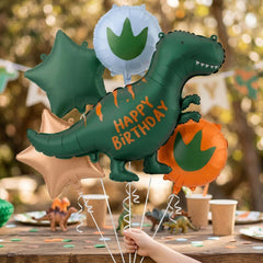 Dinosaur Happy Birthday Foil Balloon Set for Kids Parties 5 Pieces