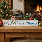 Personalised Blue and White Advent Slider - Tiny Christmas Trees
