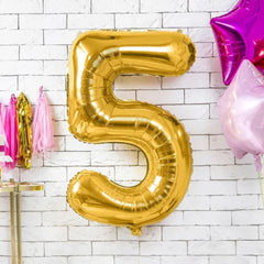 large-foil-gold-number-5-balloon-86cm-birthday-decoration|FB1M-5-019|Luck and Luck| 1