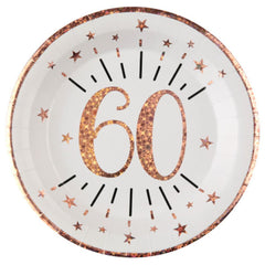 sparkling-rose-gold-age-60-plates-x-10|734800000060|Luck and Luck| 1