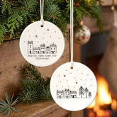 Porcelain Christmas Bauble with Hearts Come Home for Christmas Message