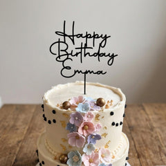 Personalised Happy Birthday Acrylic Cake Topper with Name