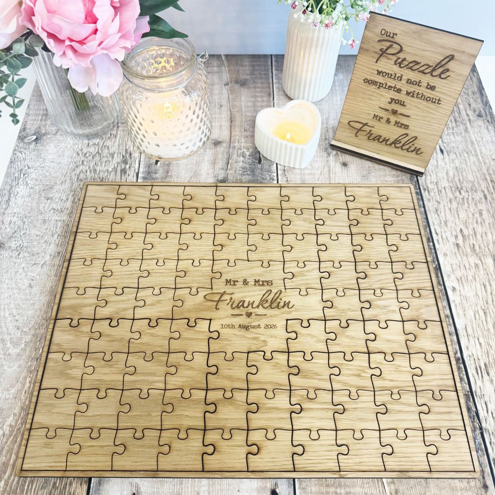 personalised-wedding-jigsaw-alternative-guestbook-with-base|LLWWJIGGBBASE|Luck and Luck| 1