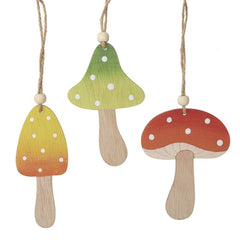 hanging-wooden-mushrooms-christmas-tree-decorations-set-of-3|TPQ159|Luck and Luck| 1