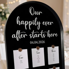 Our Happily Ever After Personalised Vinyl Wedding Sign Decal Wedding Decoration 40 cm x 30cm