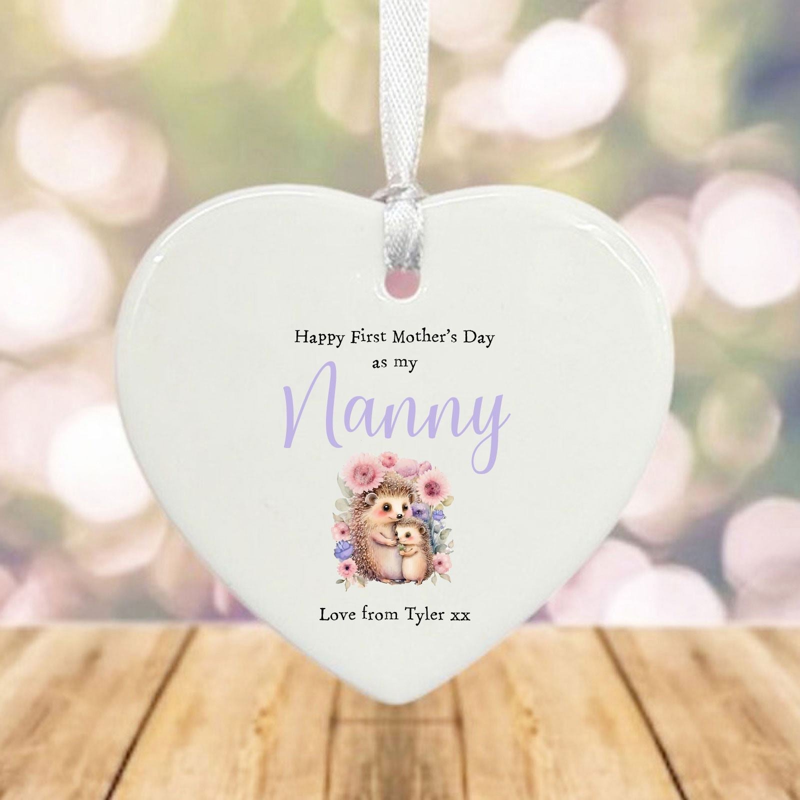 first-mother-s-day-nanny-keepsake-personalised-porcelain-heart|LLUVFIRSTMDNANH|Luck and Luck| 1