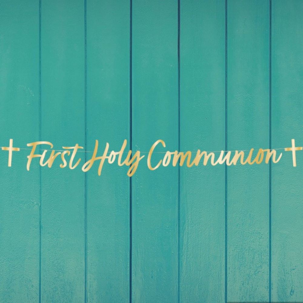 gold-first-holy-communion-letter-banner-1-6m-party-decoration|9915635|Luck and Luck| 1