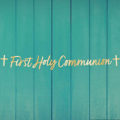 gold-first-holy-communion-letter-banner-1-6m-party-decoration|9915635|Luck and Luck| 1