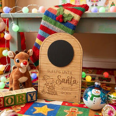Personalised Winnie The Pooh Christmas Sleeps Until Santa Chalkboard Sign for Baby