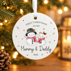Personalised 1st Christmas Family Bauble - Mummy and Daddy Ornament