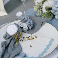 Blue White Gold Little Hearts Paper Napkins – 16 Pack Birthday Party