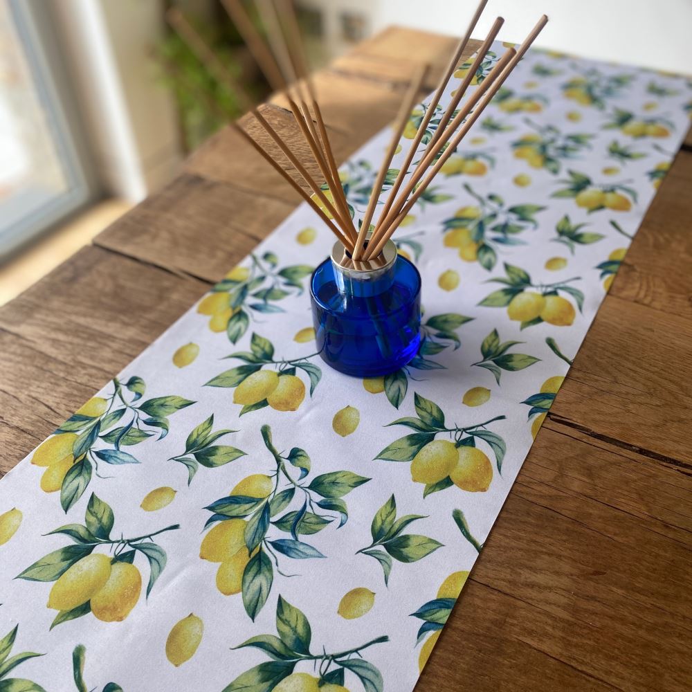 lemon-fabric-table-runner-yellow-and-green-28-cm-x-5-m|91863|Luck and Luck| 1