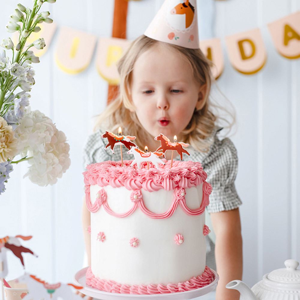 pony-horse-birthday-candles-x-3-childrens-party|SCS-24|Luck and Luck| 1