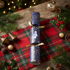 Arctic Waltz Penguin Christmas Crackers, Blue Festive Table Decor, Set of 6