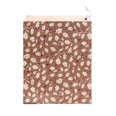 Elegant Red and Brown Large Holly Paper Gift Bags for Christmas Celebrations 50pk