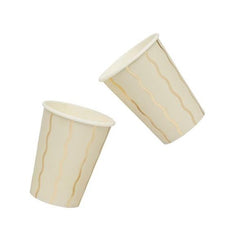 Gold Wavy Paper Cups Birthday Party Tableware (Pack of 8, 8 cm)