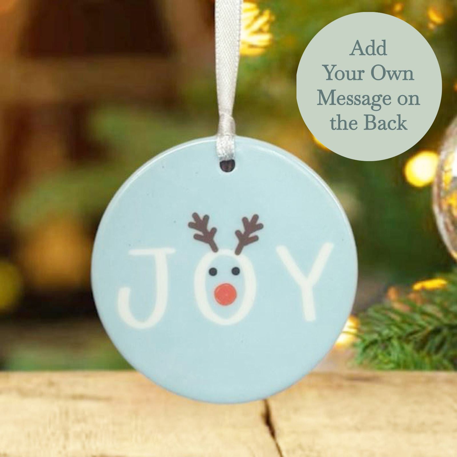 personalised-christmas-porcelain-bauble-blue-joy-reindeer-gift|LLUVPORC17|Luck and Luck| 1