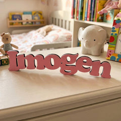 Custom Wooden Name Sign for Nursery Shelf Decor and Modern Baby Gift Styling