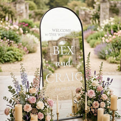 Welcome to the Wedding of Personalised Vinyl Mirror Sign Wedding Decal 45 cm