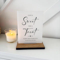 Classic Personalised Love is Sweet Sign - Opaque