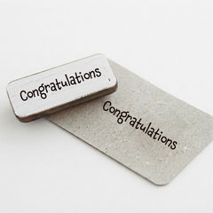 Congratulations Rubber Stamp for Cards, Gift Wrapping and Craft Projects